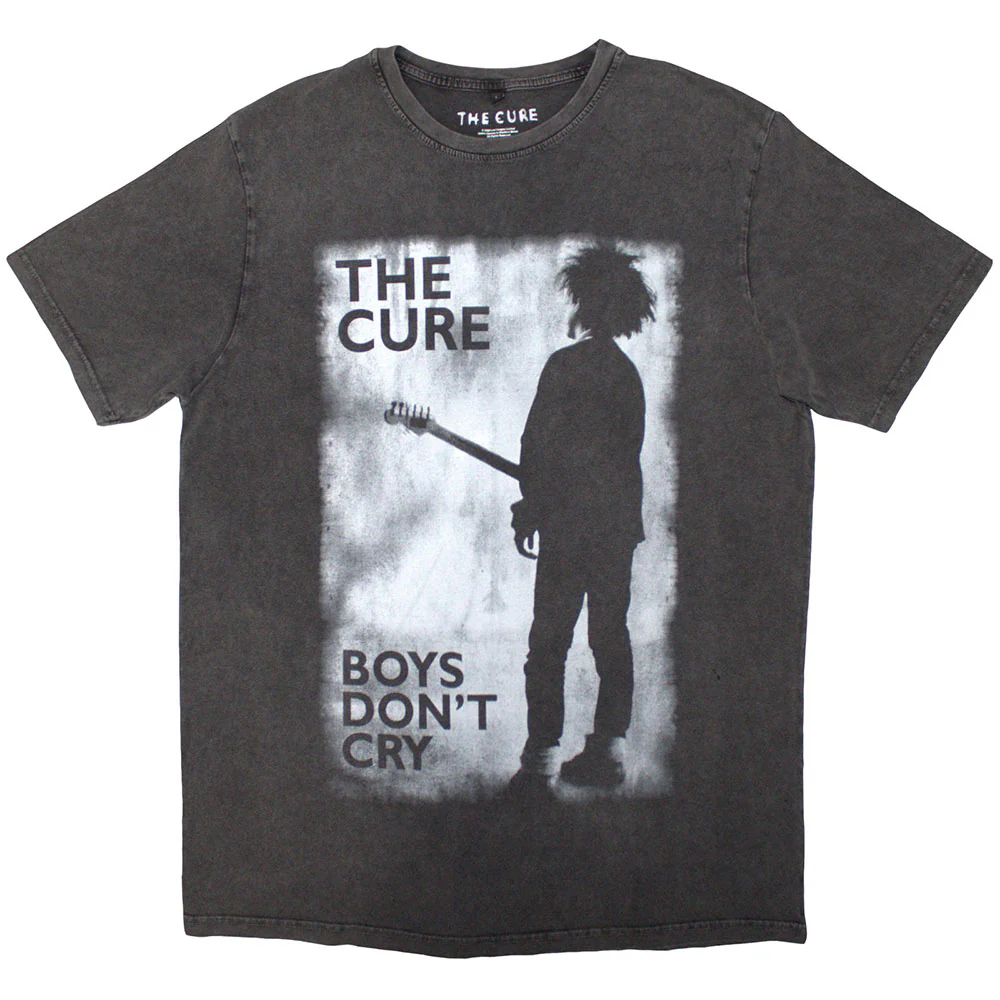 The Cure Unisex Stone Wash T-Shirt: Boys Don't Cry Black & White